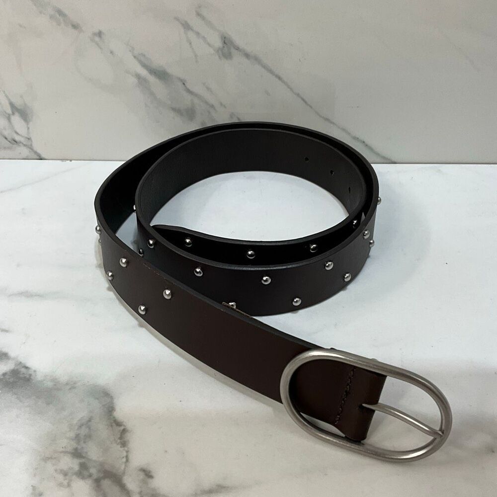 LUCKY BRAND Brown Leather Studded Belt